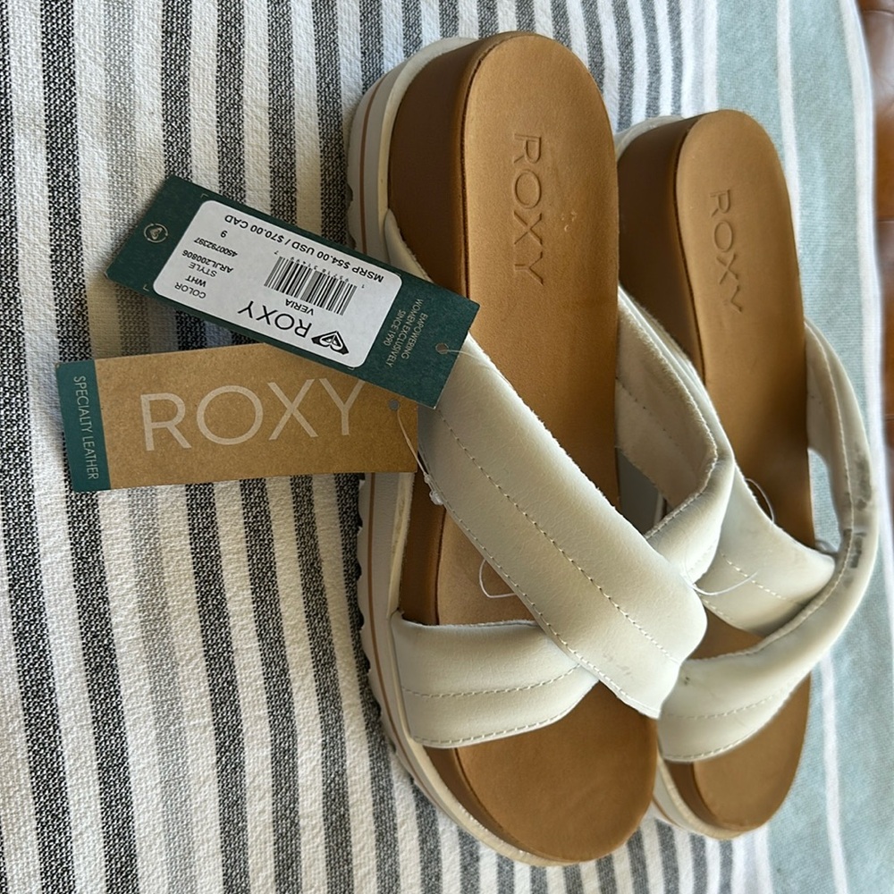 Women’s Leather ROXY Slide Sandals NWT